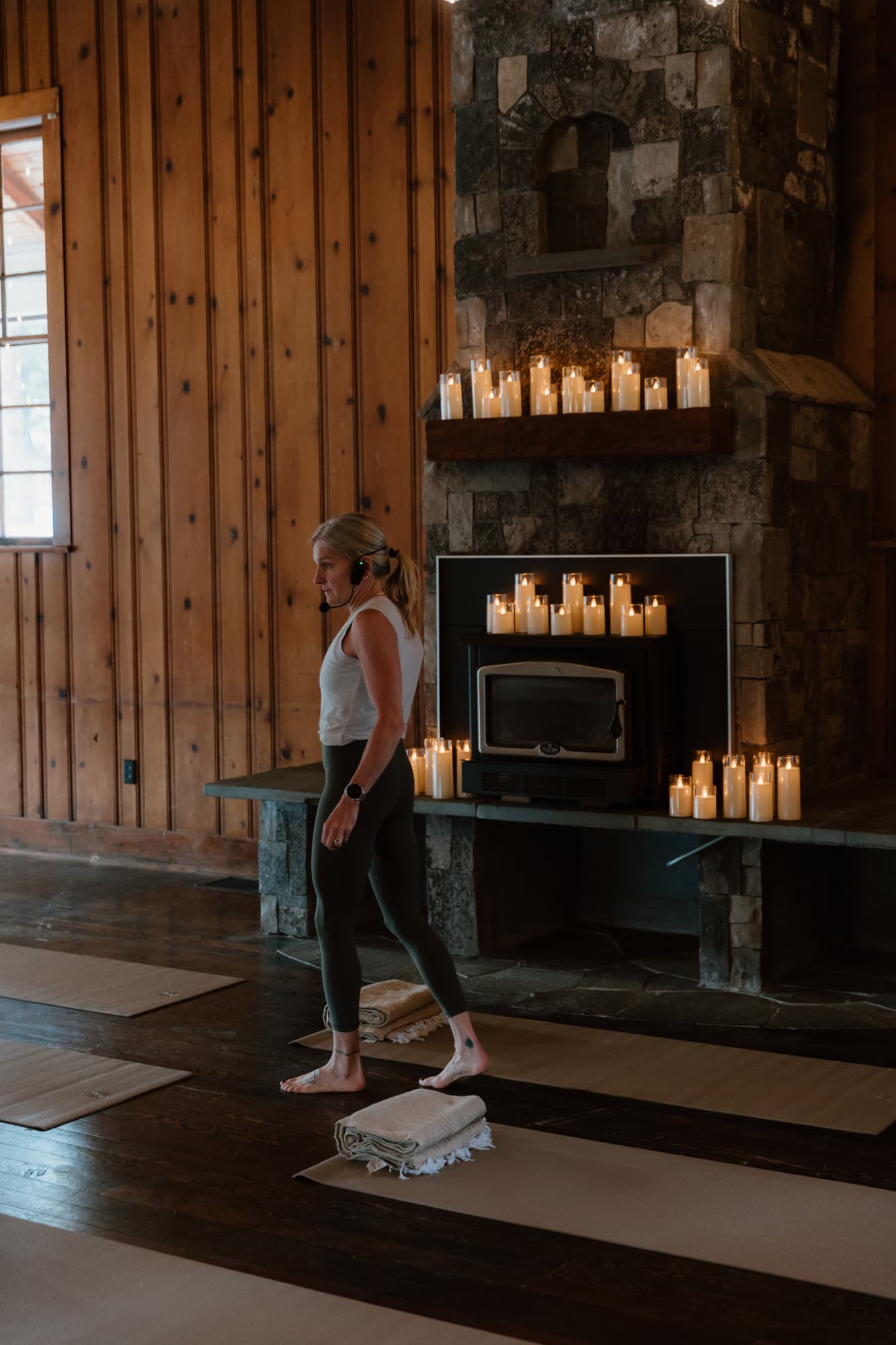 Candlelit yoga in the lodge with Inner Wellness